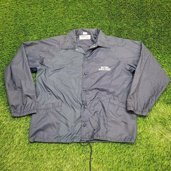 Vintage 70s CBS Jacket Large 24x28 Baggy Basketball - Picture 1 of 13